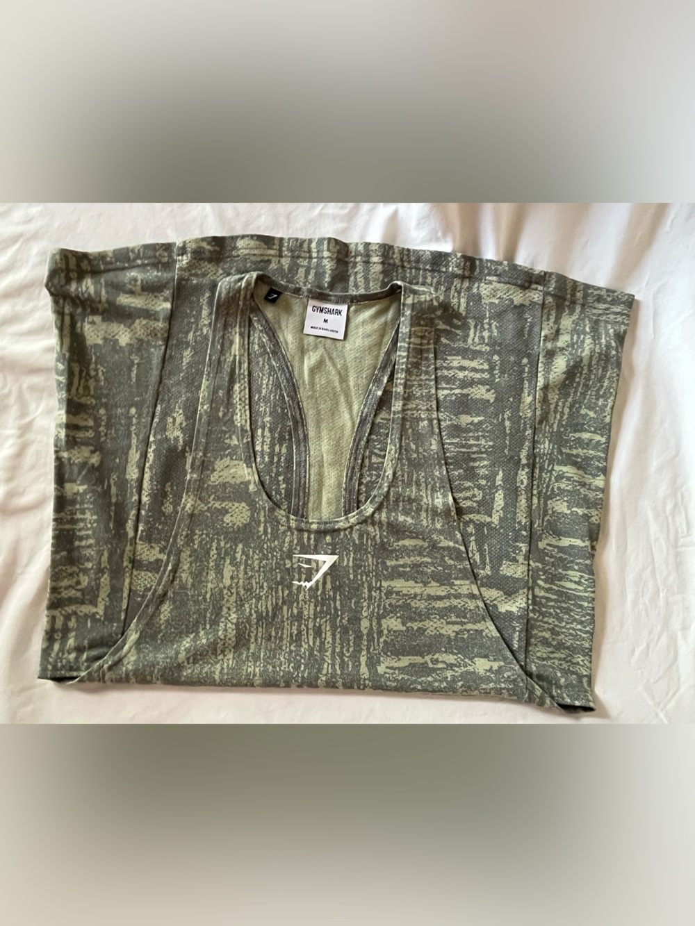 Gymshark Olive Green Camo Racerback Training Tank